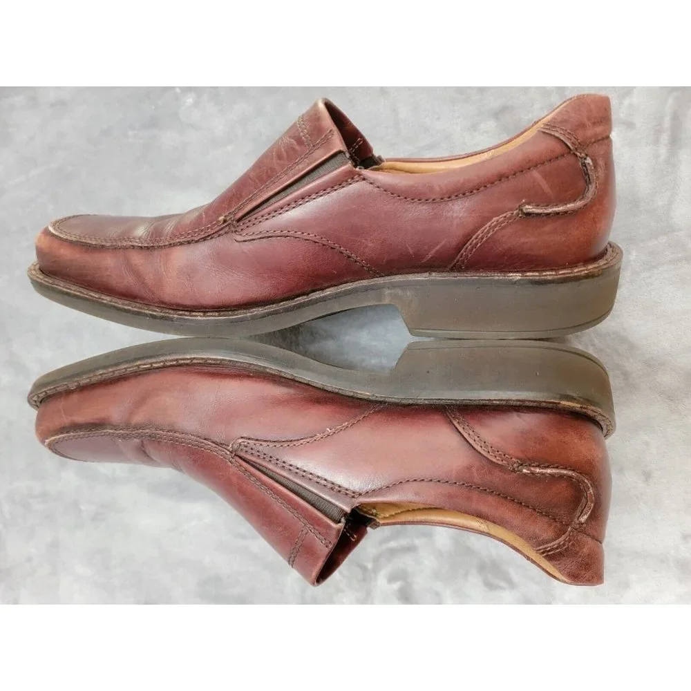 Ecco‎ Holton Loafer Men's Sz 10 Business Casual Shoe Comfy Brown Leather Slip On